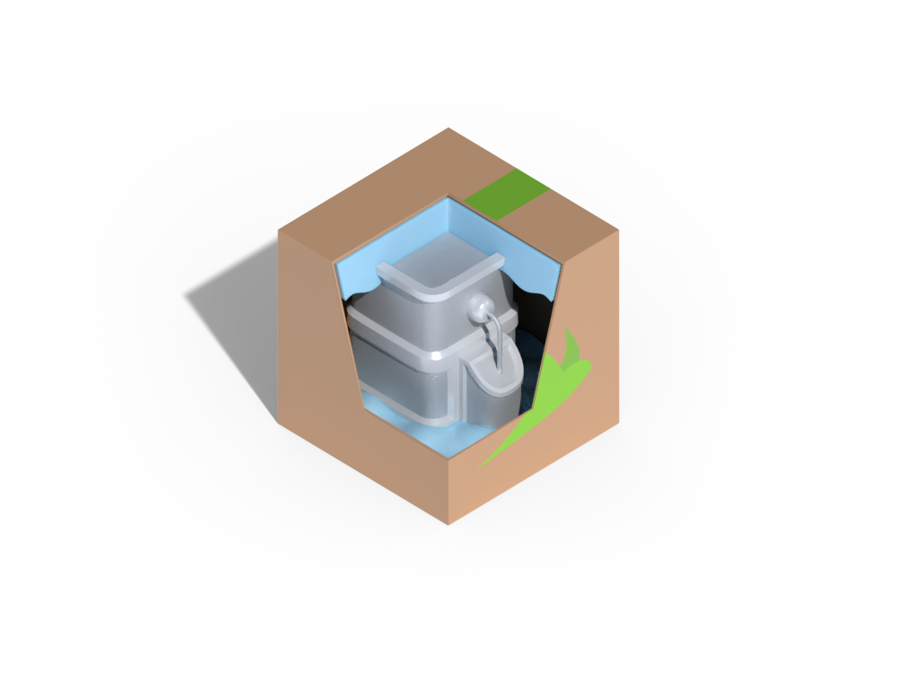 Inside a cardboard box